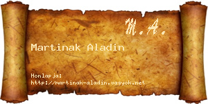 Martinak Aladin névjegykártya